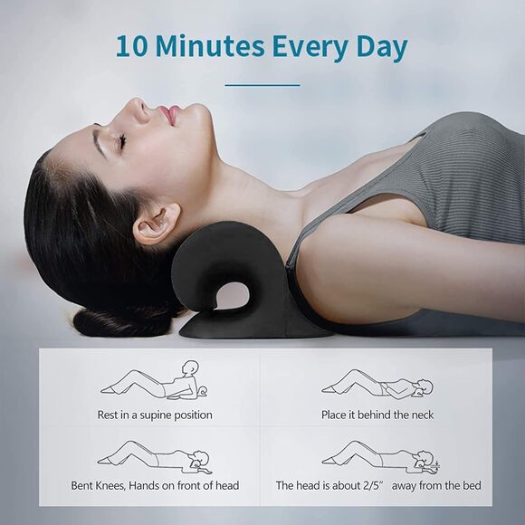 Neck & Shoulder Relaxer Cervical Traction Pillow Neck Stretcher Pain Relief - Picture 7 of 13